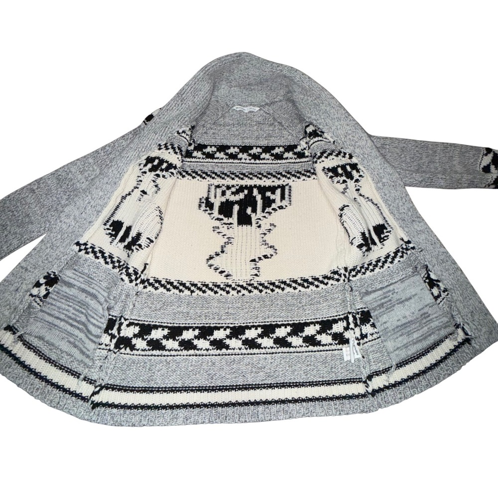 Woman's M Elk Deer Cottagecore Cowichan‎ Cardigan Knit Sweater Aztec - Picture 7 of 9
